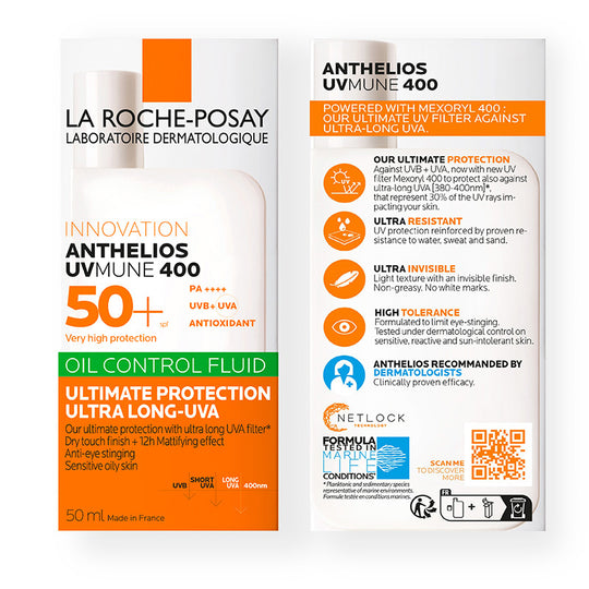 La Roche Posay - Anthelios Toque Seco UVMune Oil Control Fluido SPF50+ sin Color 50ml x50ml